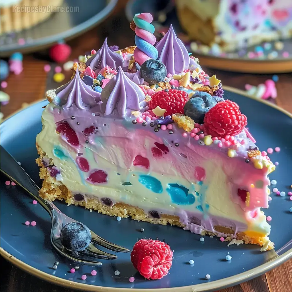 No-Bake Unicorn Cheesecake