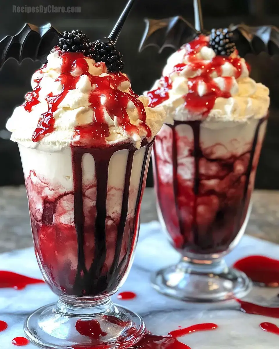 Halloween Vampire Ice Cream Floats