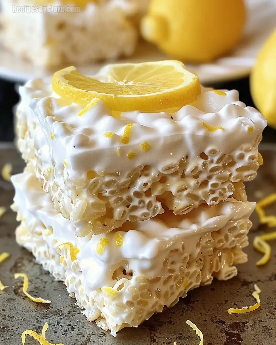 Lemon Meringue Rice Krispie Treats