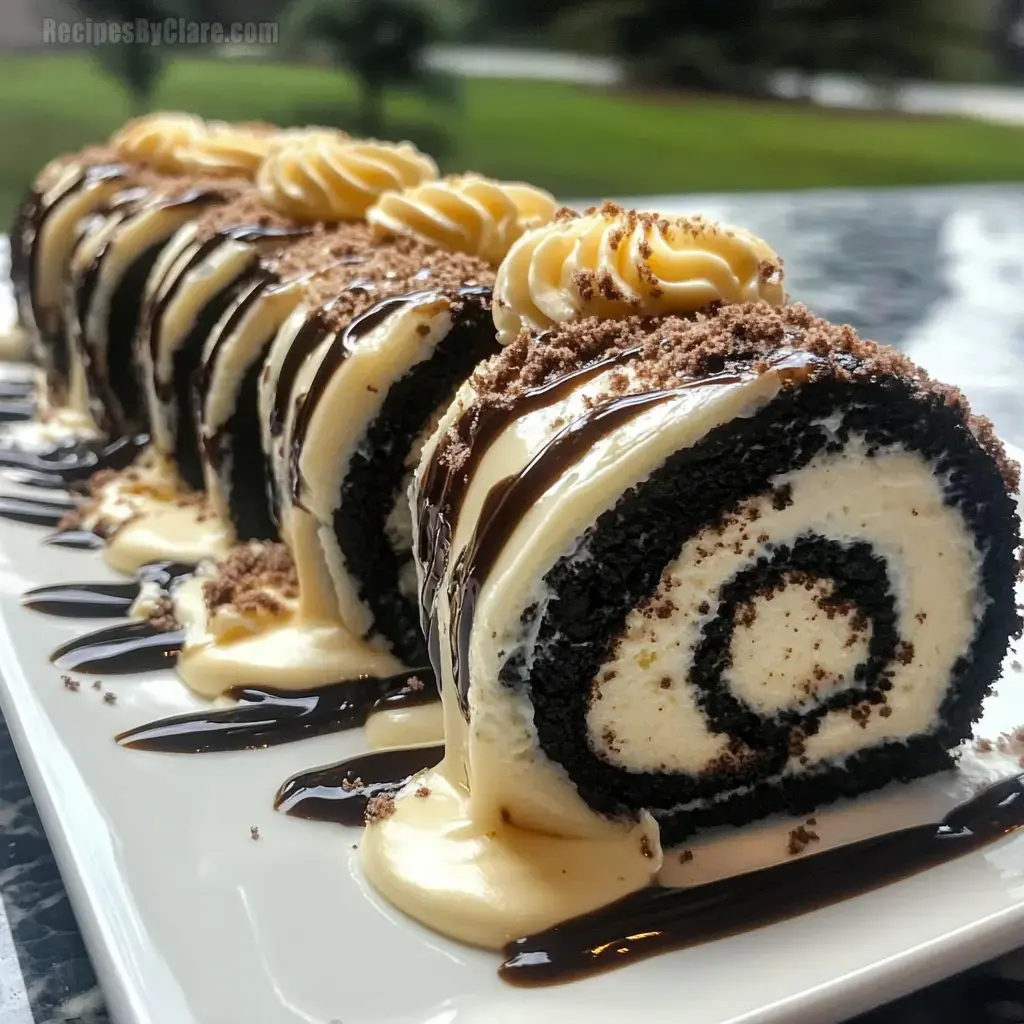 Oreo Cream Cheese Cheesecake Sushi Roll Dessert