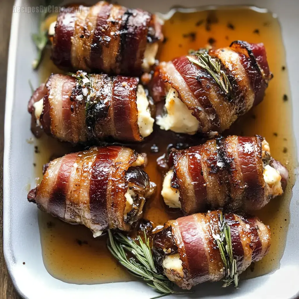 Goat Cheese Stuffed Bacon-Wrapped Dates