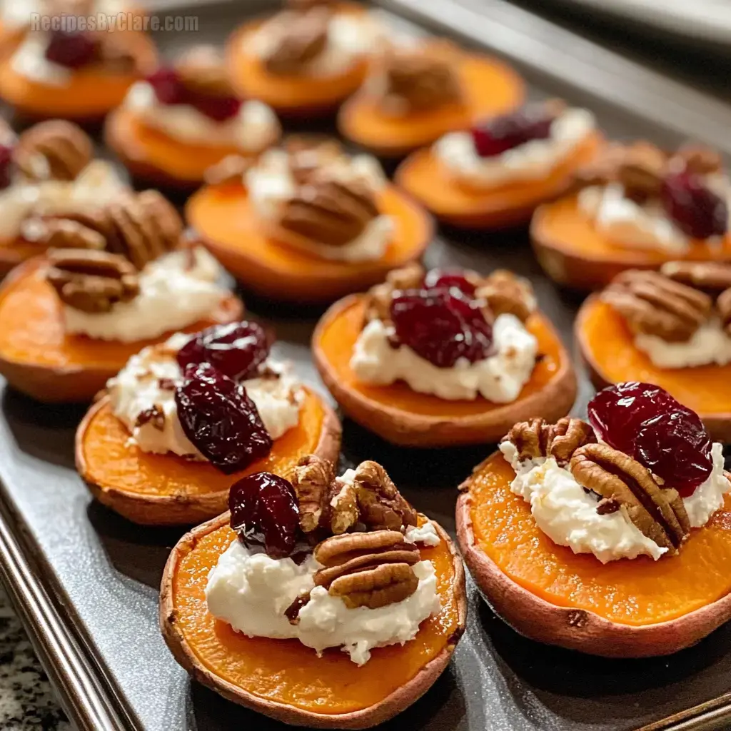 Roasted Sweet Potato Rounds with Whipped Goat Cheese