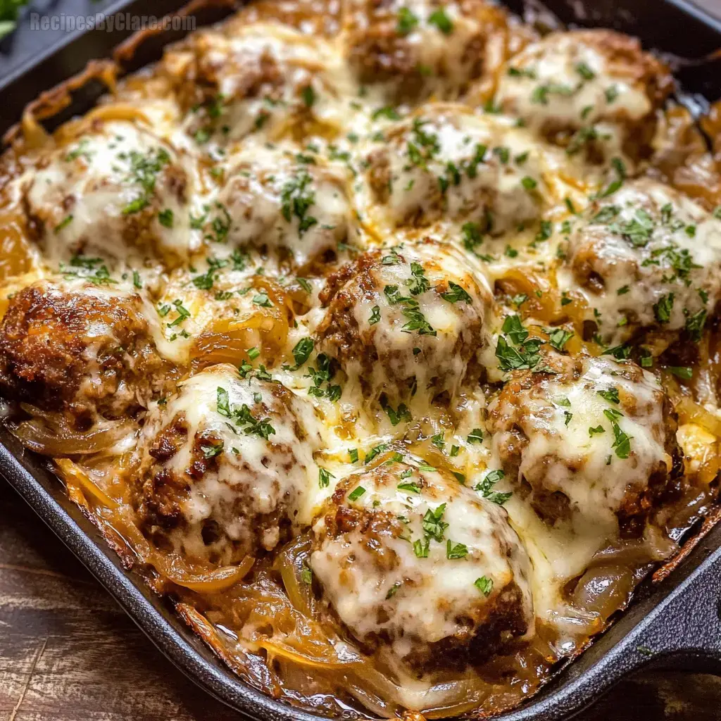 French Onion Meatballs