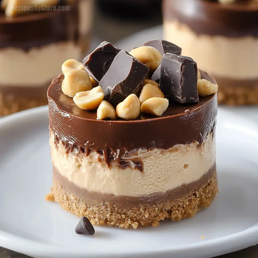 Chocolate Peanut Butter Mini Cheesecakes