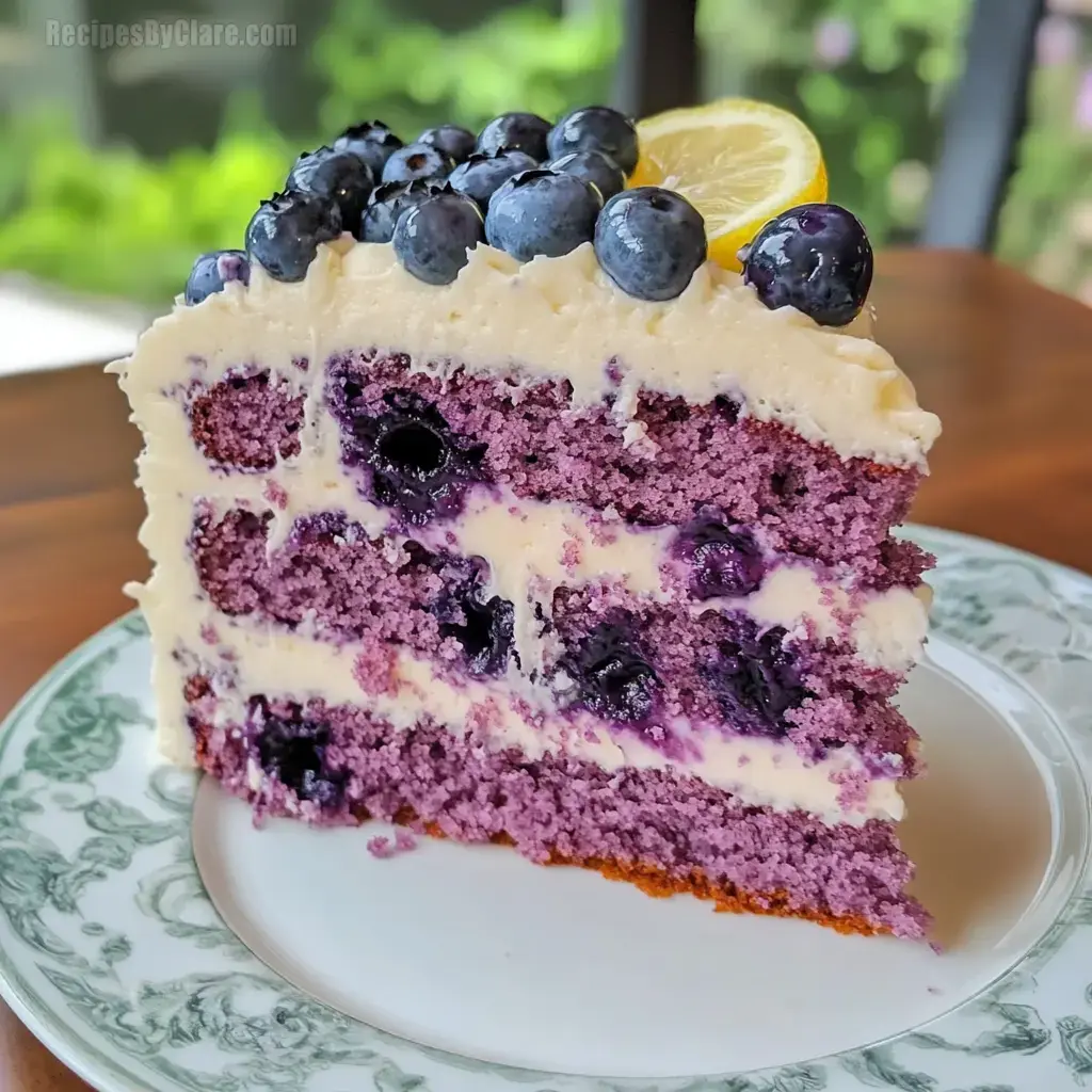 Blueberry Cake with Lemon Cream Cheese Frosting