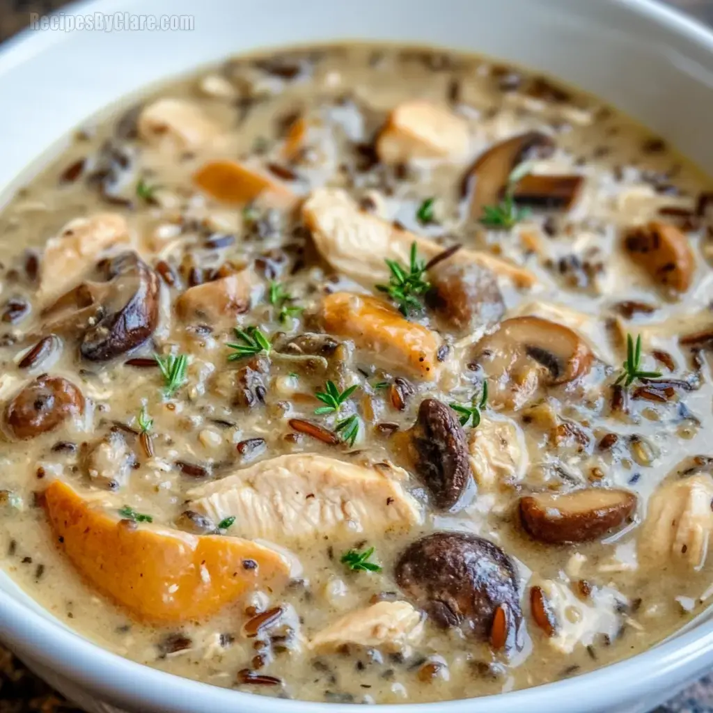 Creamy Mushroom Chicken and Wild Rice Soup