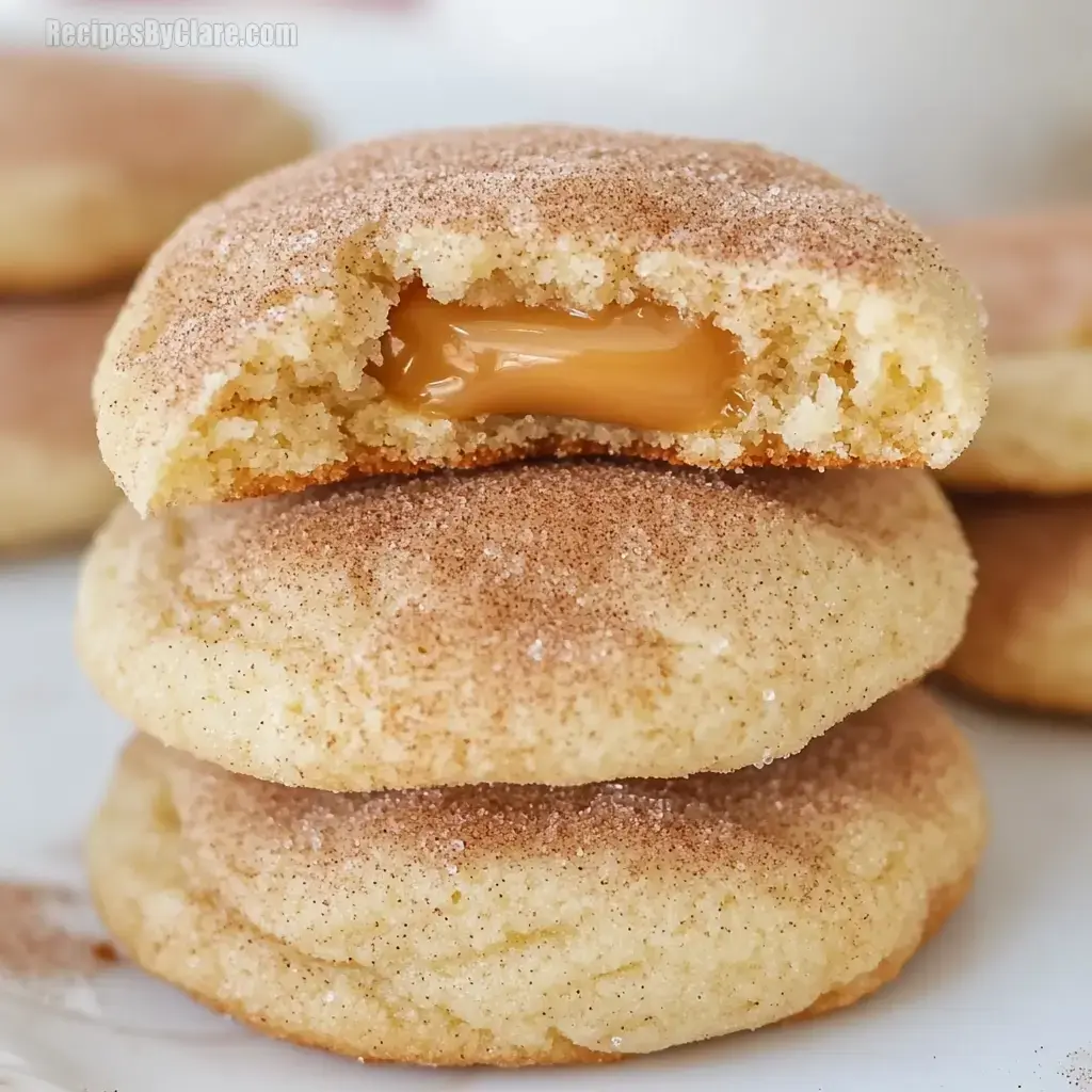 Caramel Stuffed Snickerdoodle Cookies