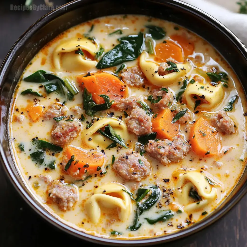 Creamy Sausage Tortellini Soup