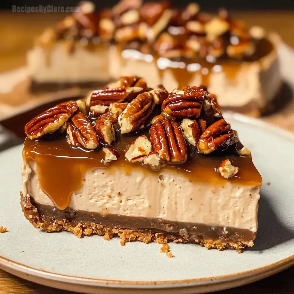 Vegan Caramel Pecan Pie Cheesecake