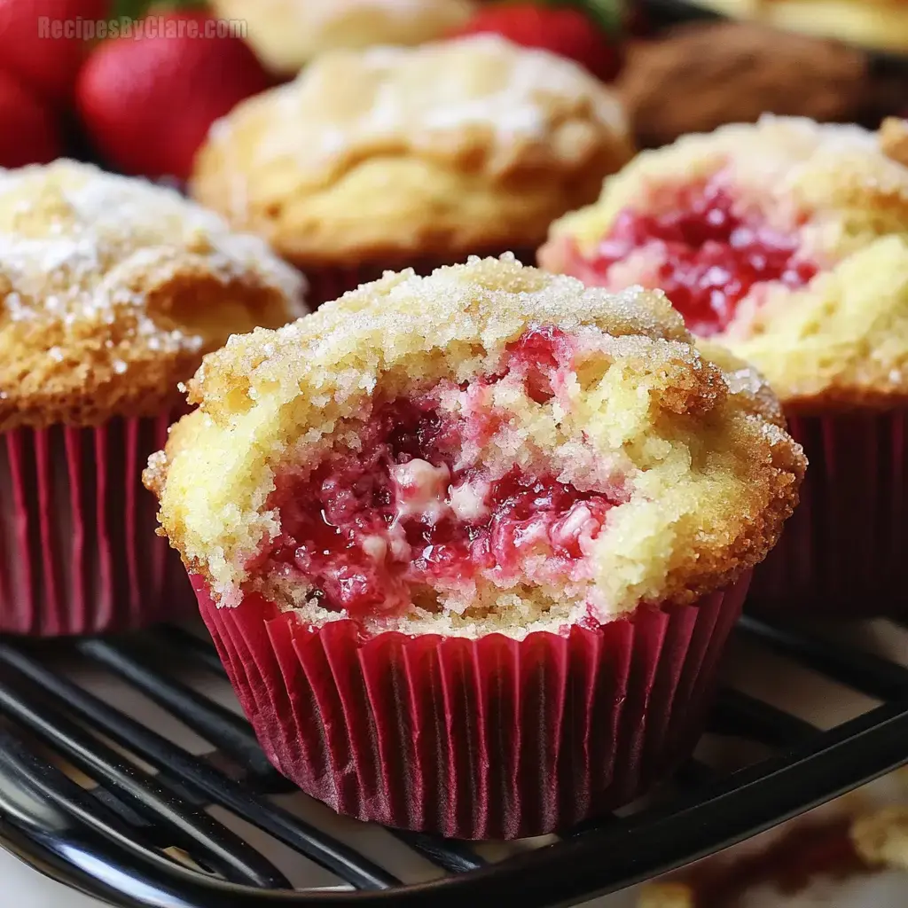 Strawberry Cheesecake Stuffed Muffins