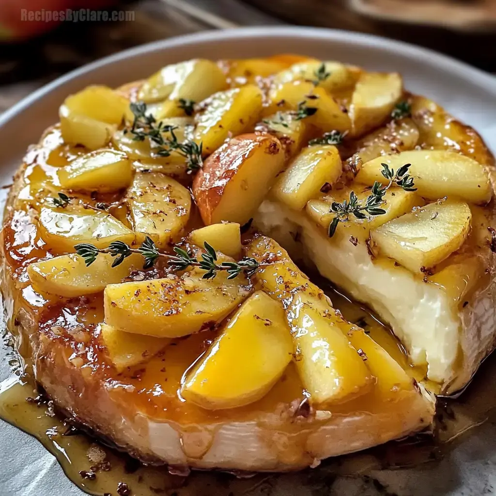 Golden Baked Brie with Caramelized Apples & Thyme