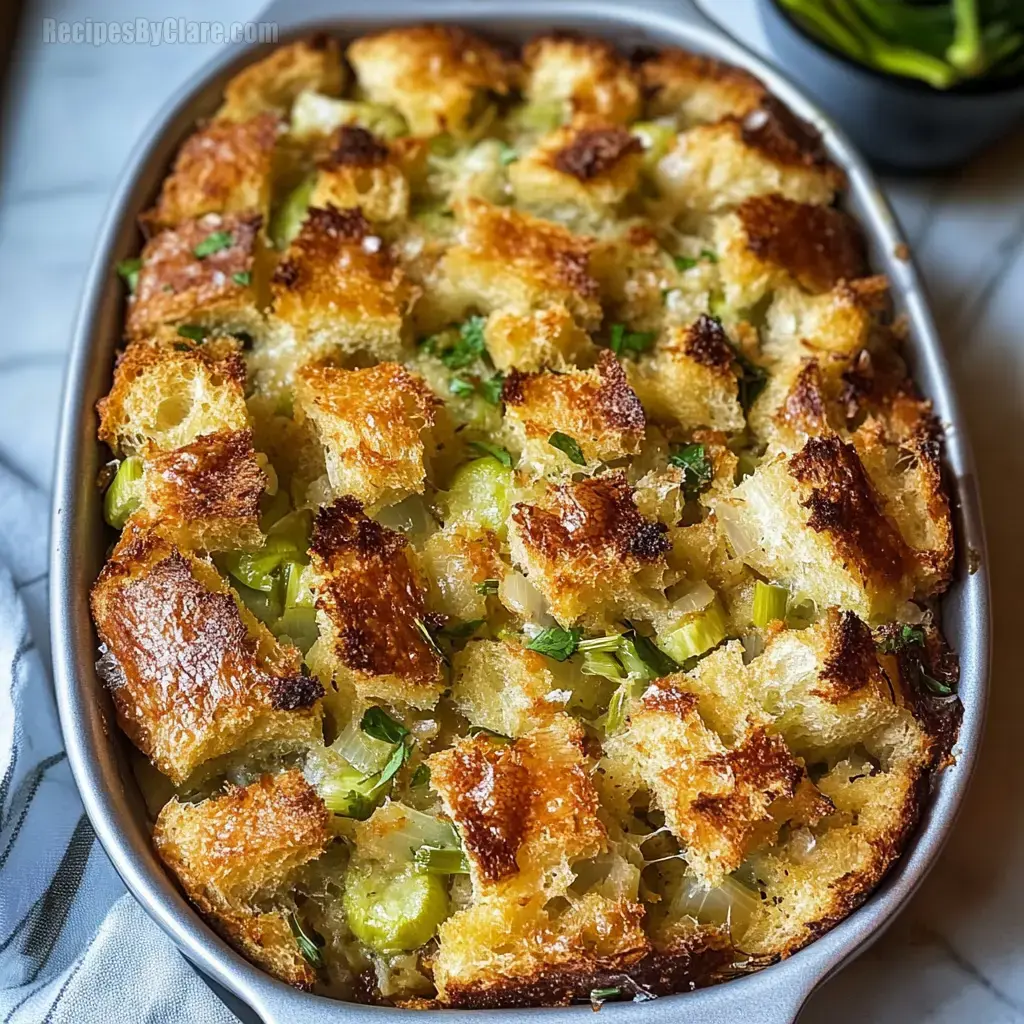 Savory Leek Bread Pudding