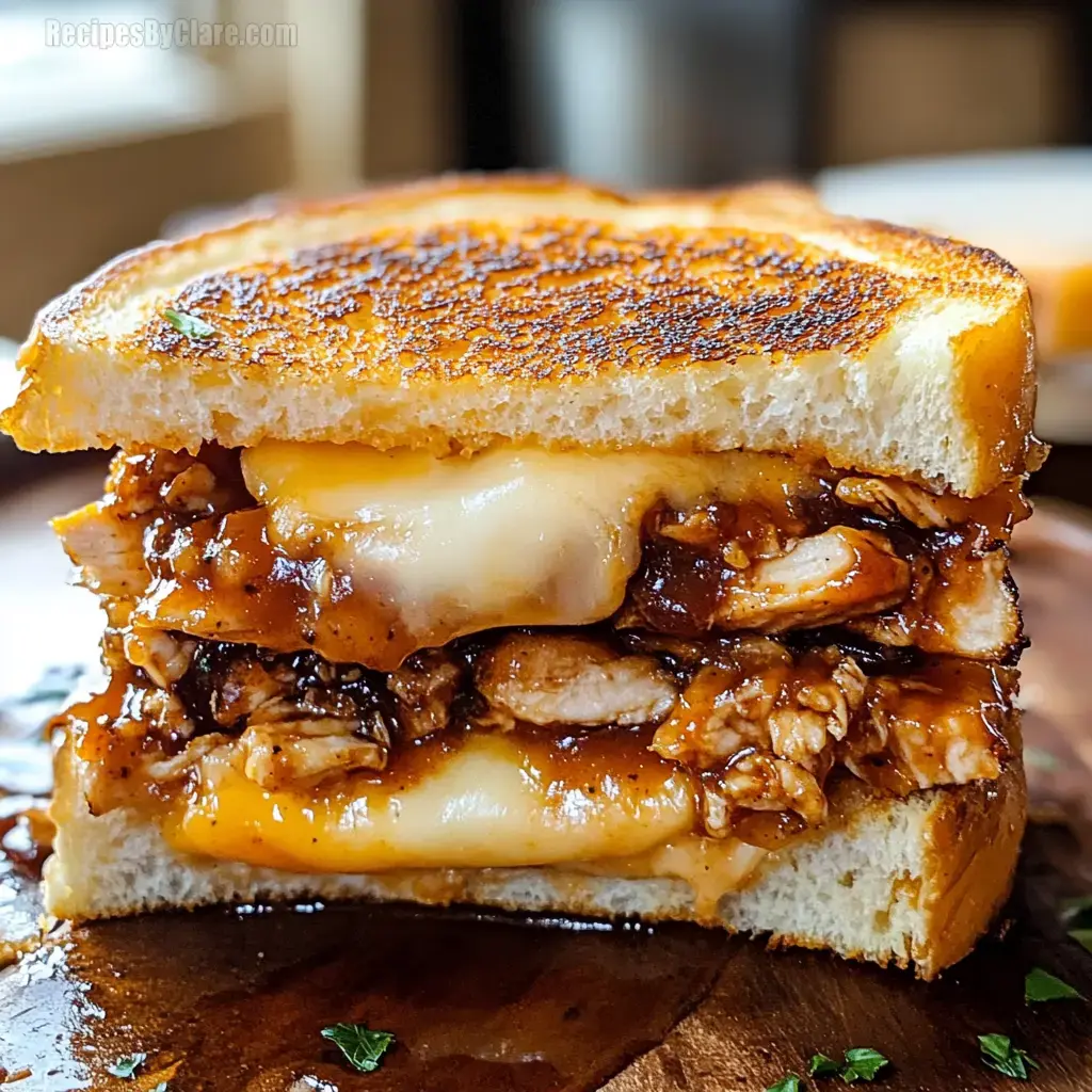 BBQ Chicken Grilled Cheese Sandwich