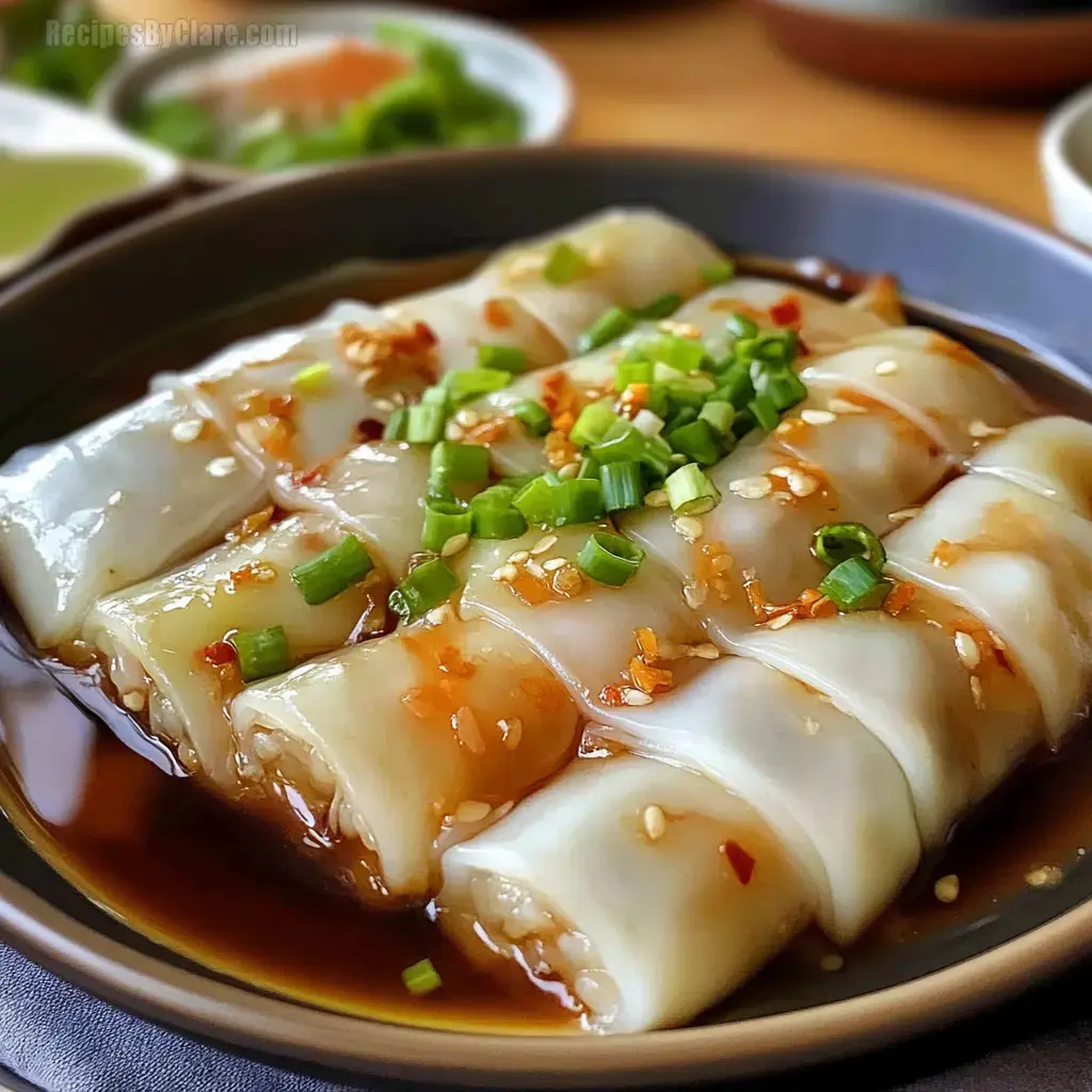 Delicious Cheung Fun (Steamed Rice Noodle Rolls)