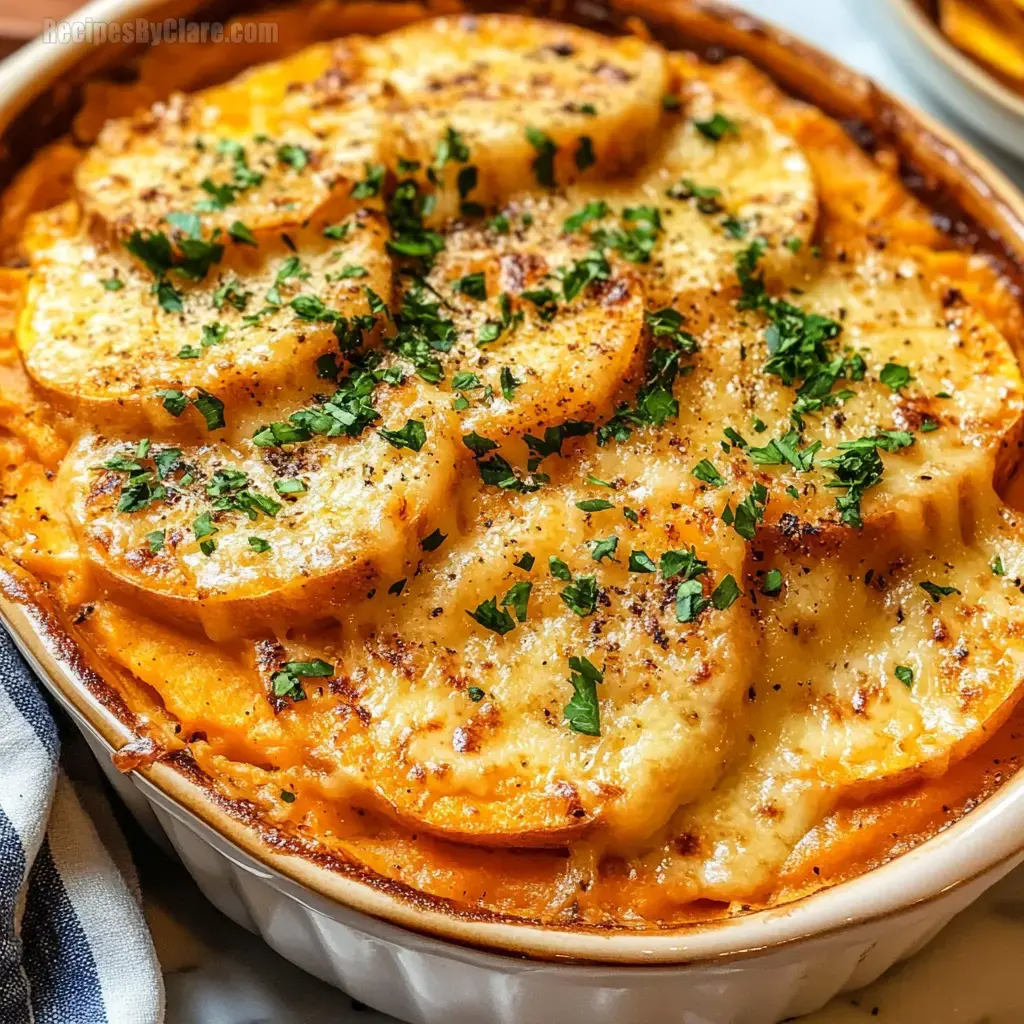 Chipotle Gouda Scalloped Sweet Potatoes