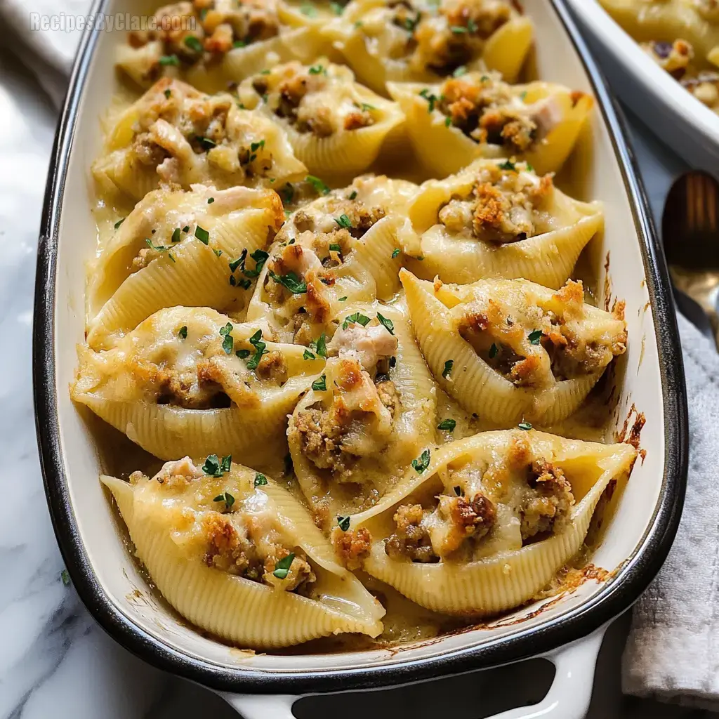 Leftover Thanksgiving Turkey Stuffed Shells