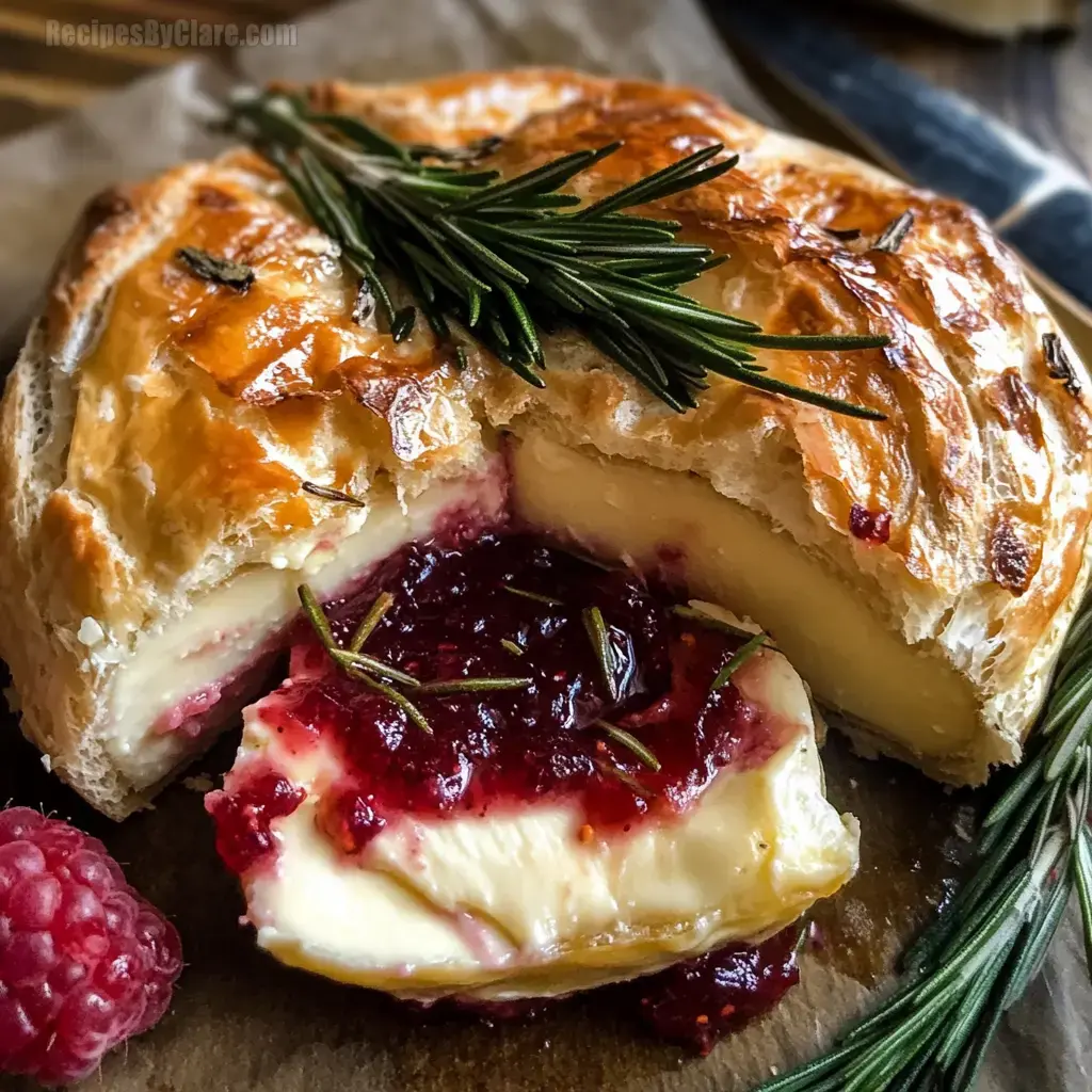 Baked Brie with Raspberry & Rosemary Jam