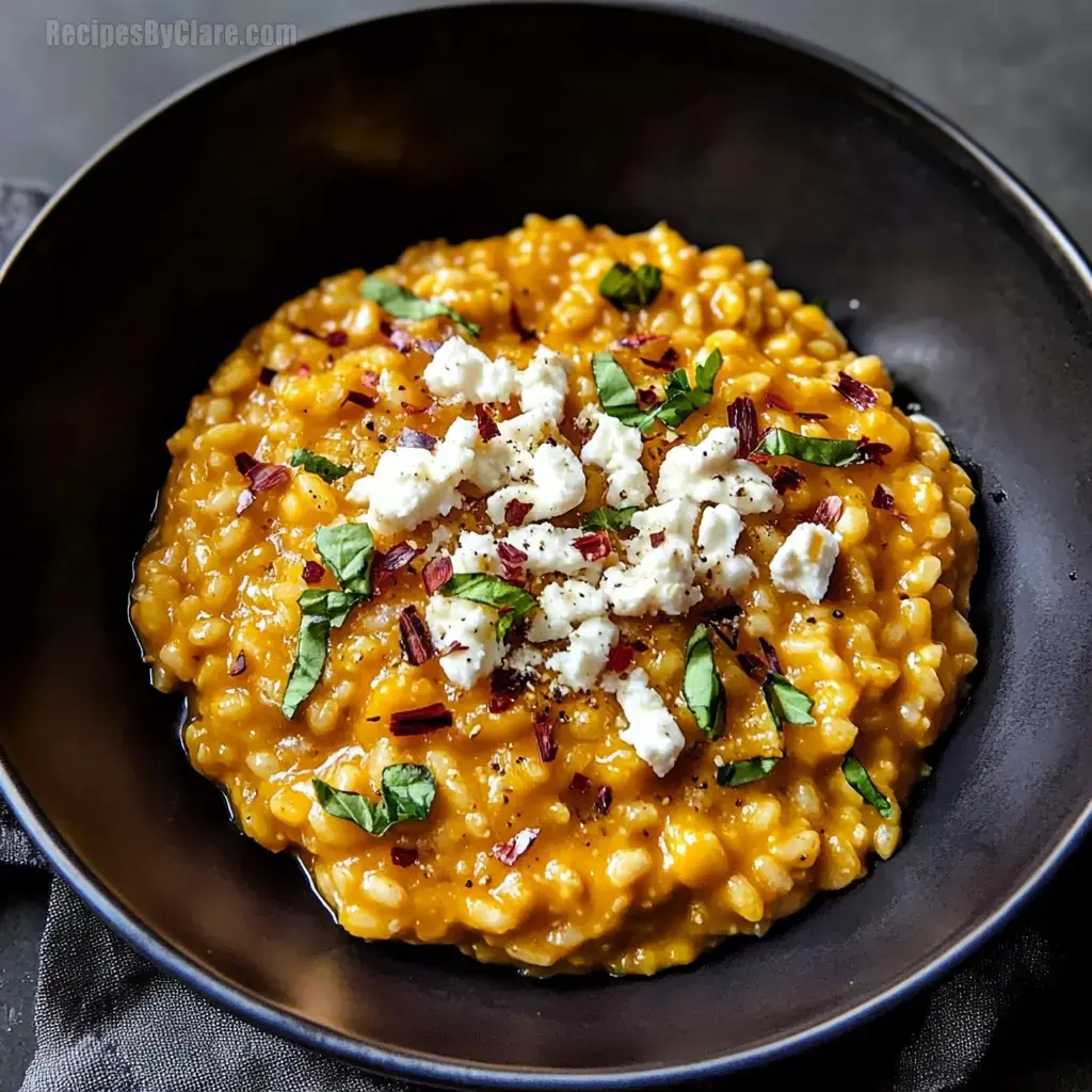 Pumpkin Risotto with Goat Cheese & Cranberries