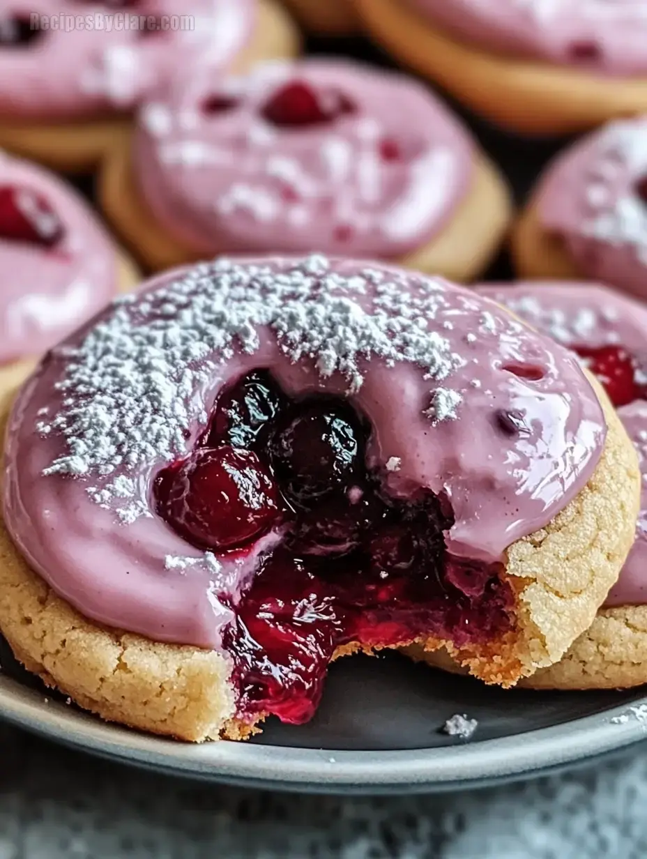 Strawberry Frosted Cherry Cookies