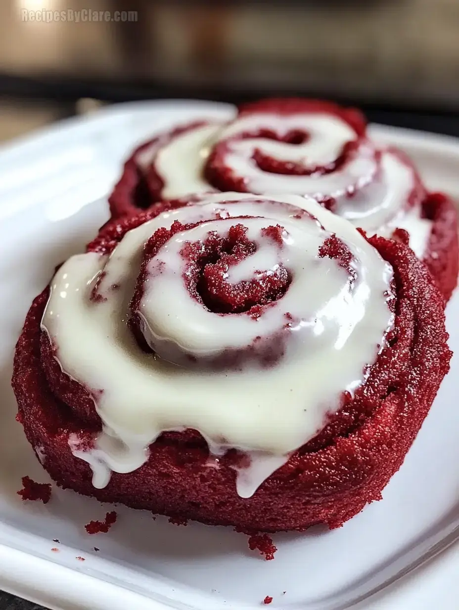 Red Velvet Cinnamon Rolls with Cream Cheese Icing