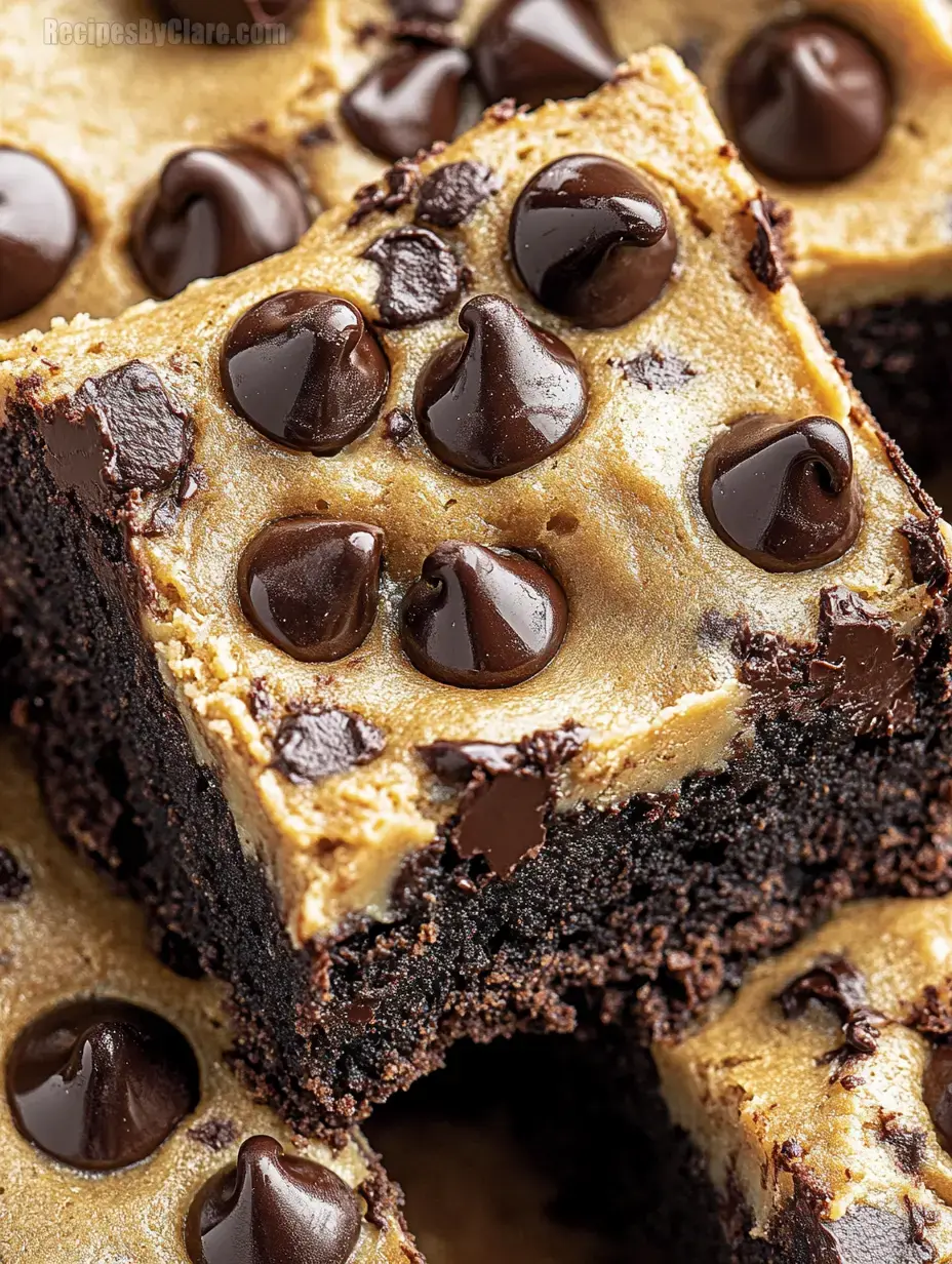 Gooey Chocolate Chip Cookie Dough Brownie Bars