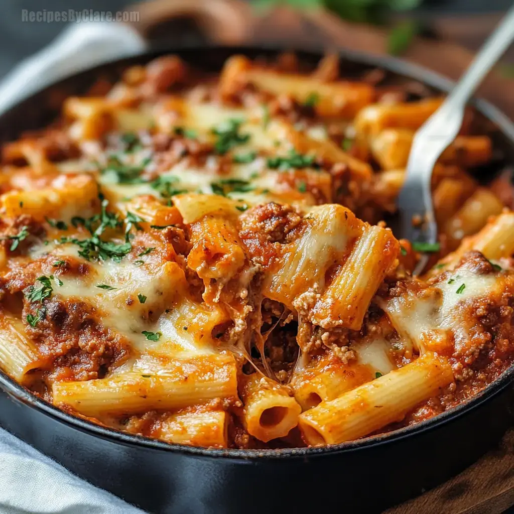 Cheesy Baked Ziti Delight