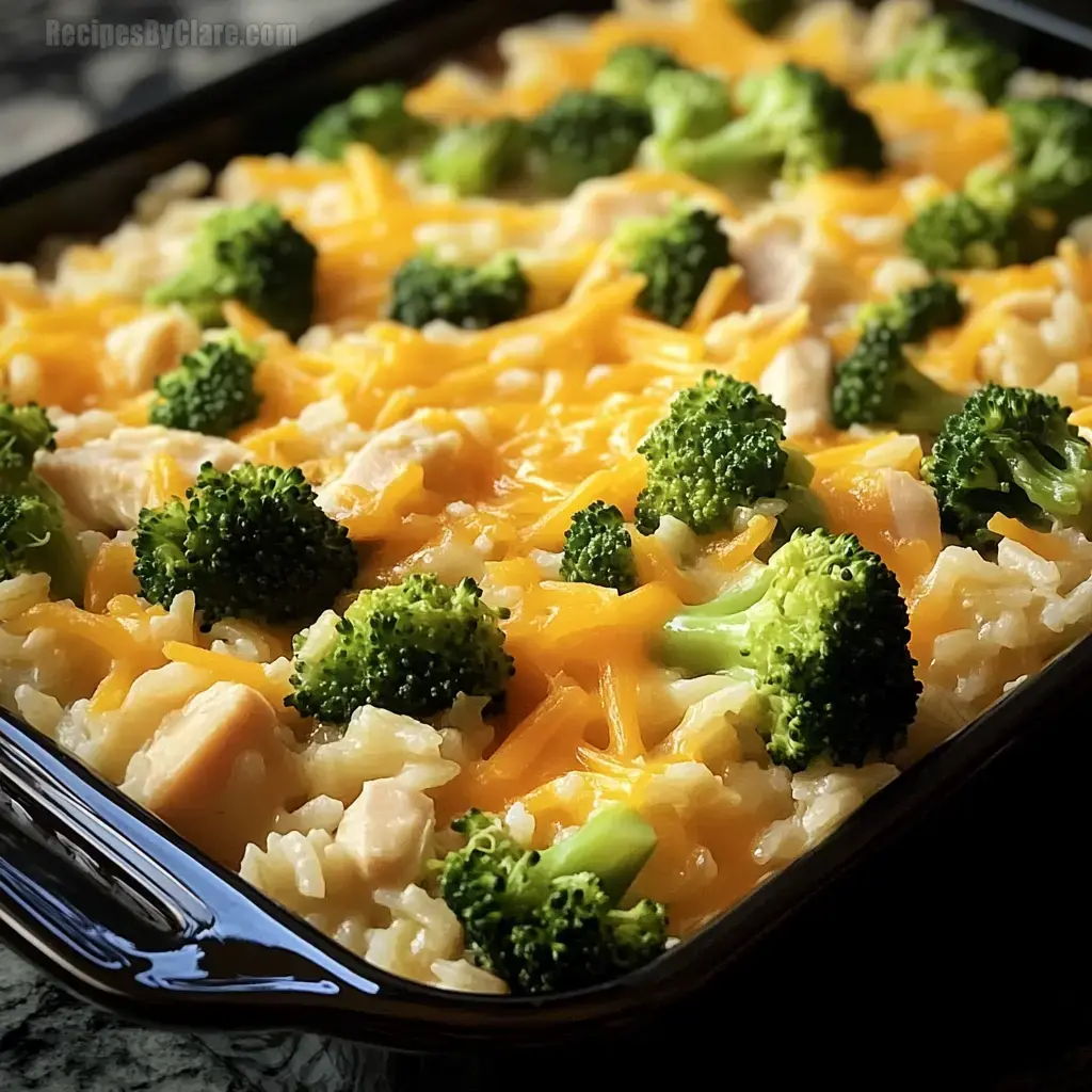 Broccoli, Rice, Cheese, and Chicken Casserole