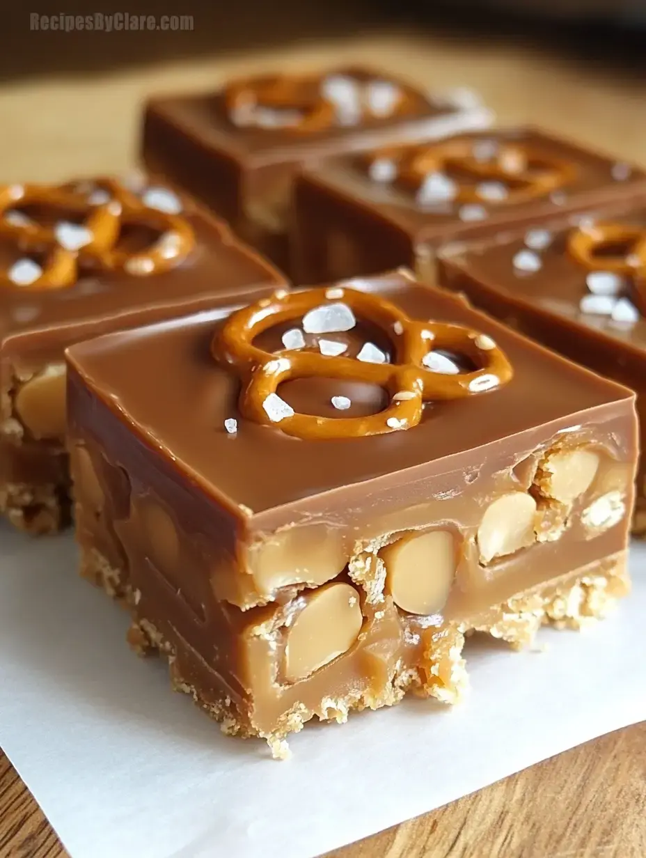 No-Bake Caramel Pretzel Crack Bars