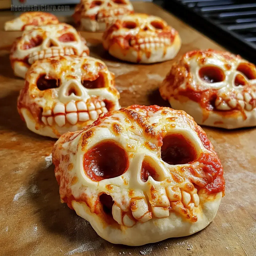 Halloween Pizza Skulls