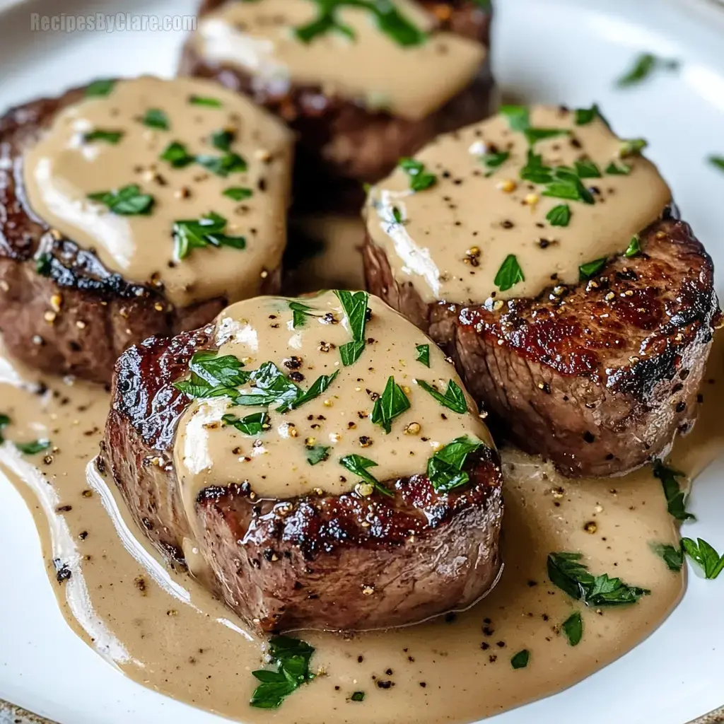 Peppercorn Steak with Creamy Sauce