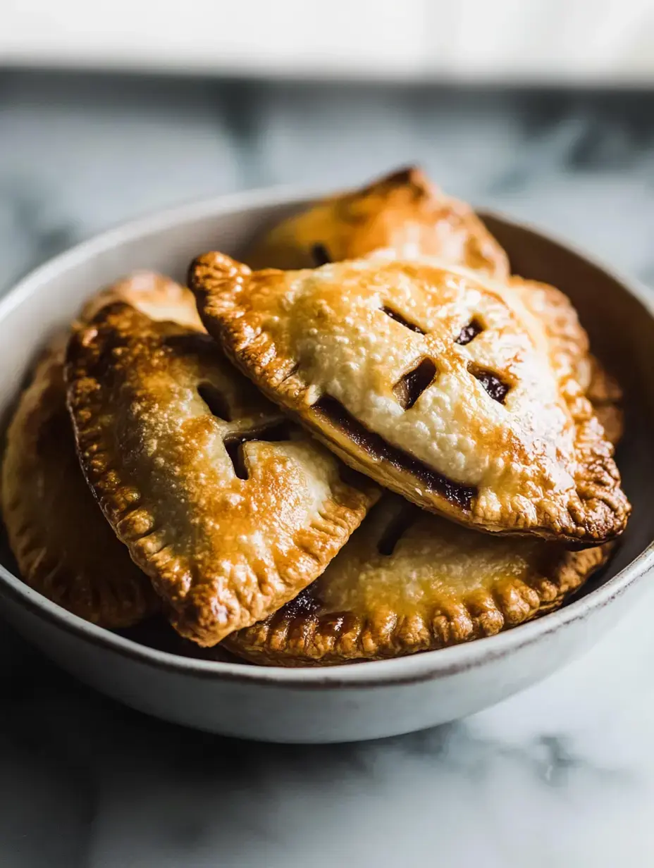 A bowl filled with golden-brown, flaky pastry pockets with slits on top, suggesting a filling inside.