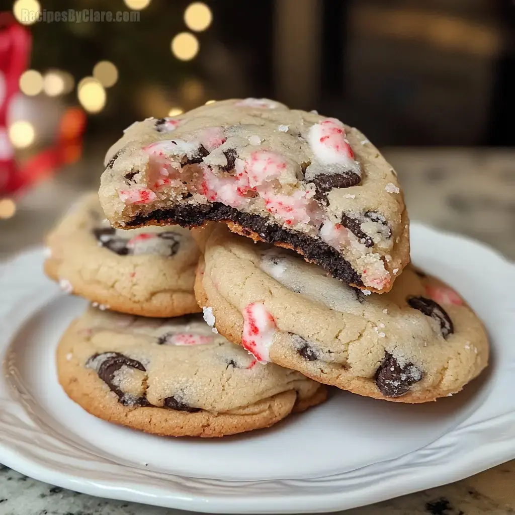 Peppermint Oreo Crunch Cookies