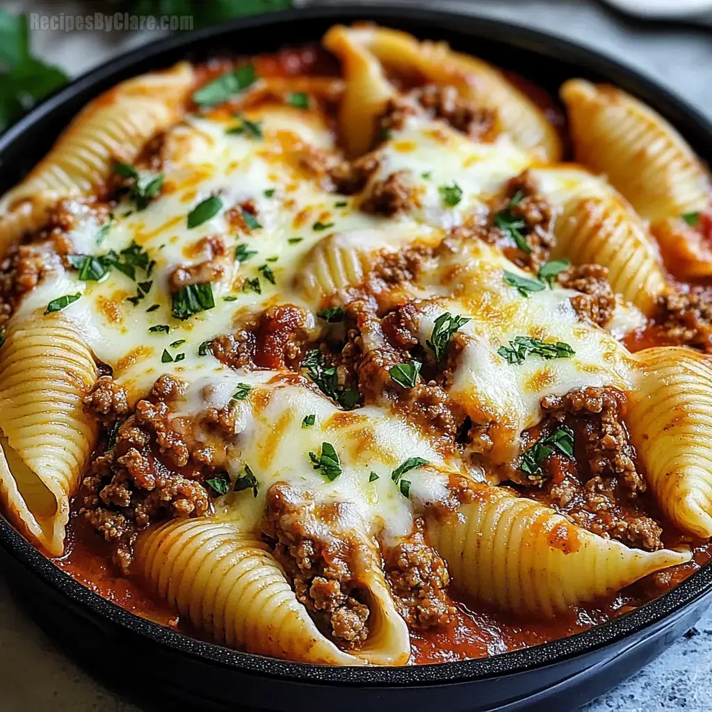 Creamy Ricotta Beef Stuffed Shells Pasta