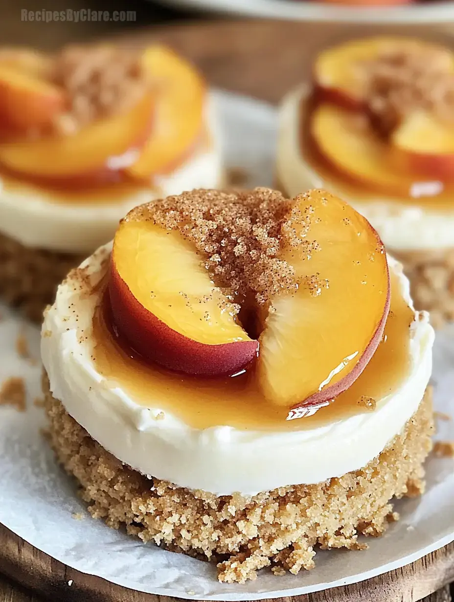 Mini Peach Cobbler Cheesecakes