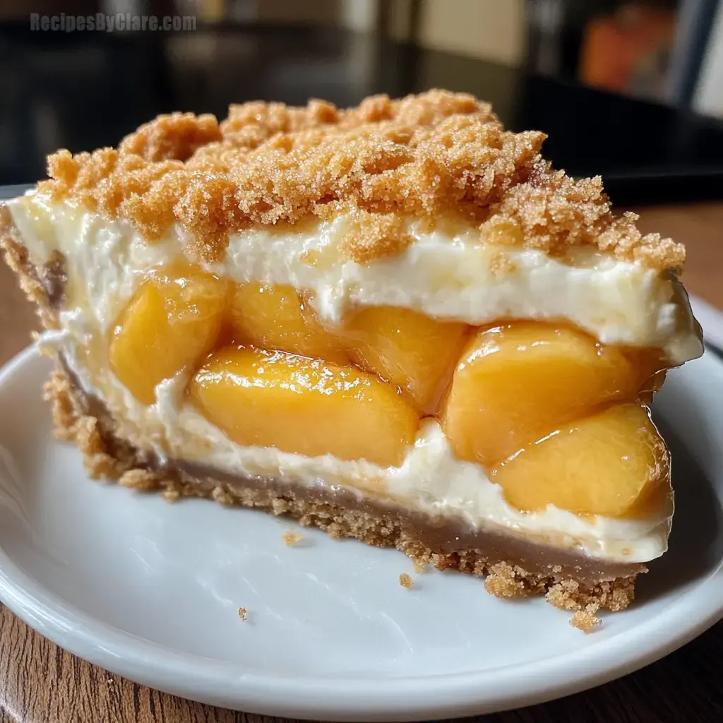 Peach Cobbler Stuffed Cheesecake