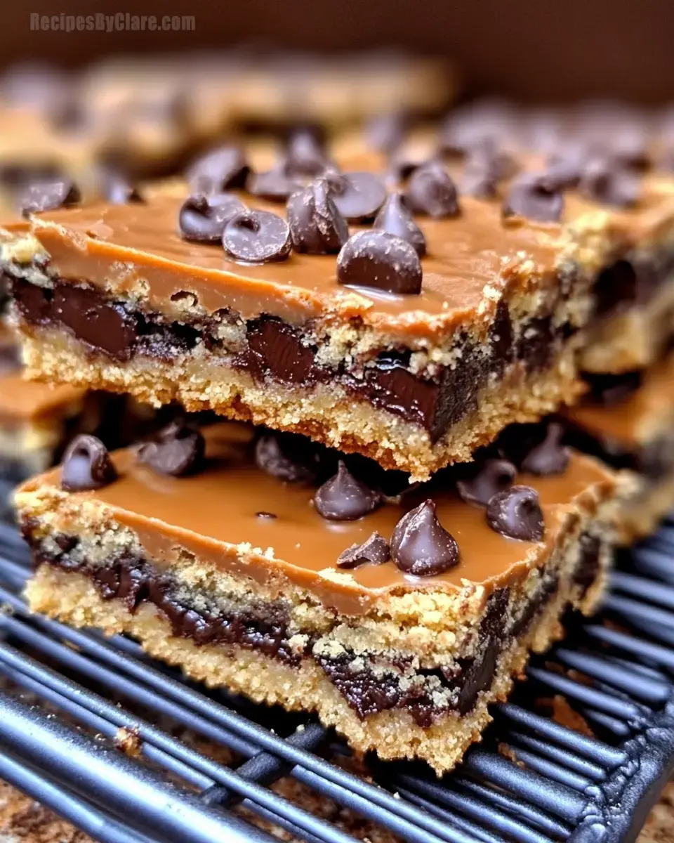 Chocolate Chip Cookie Dough Billionaire Bars