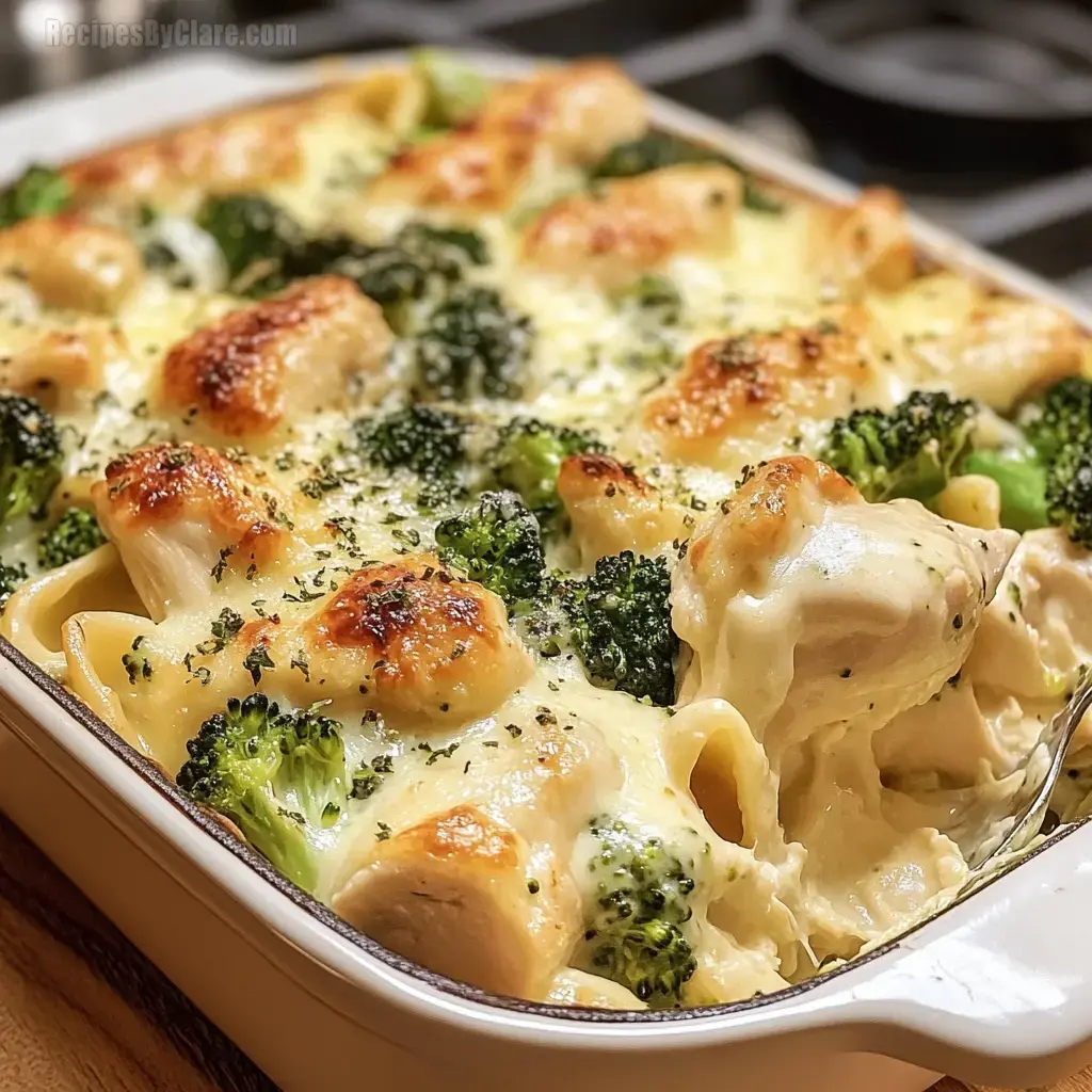 Chicken And Broccoli Baked Alfredo