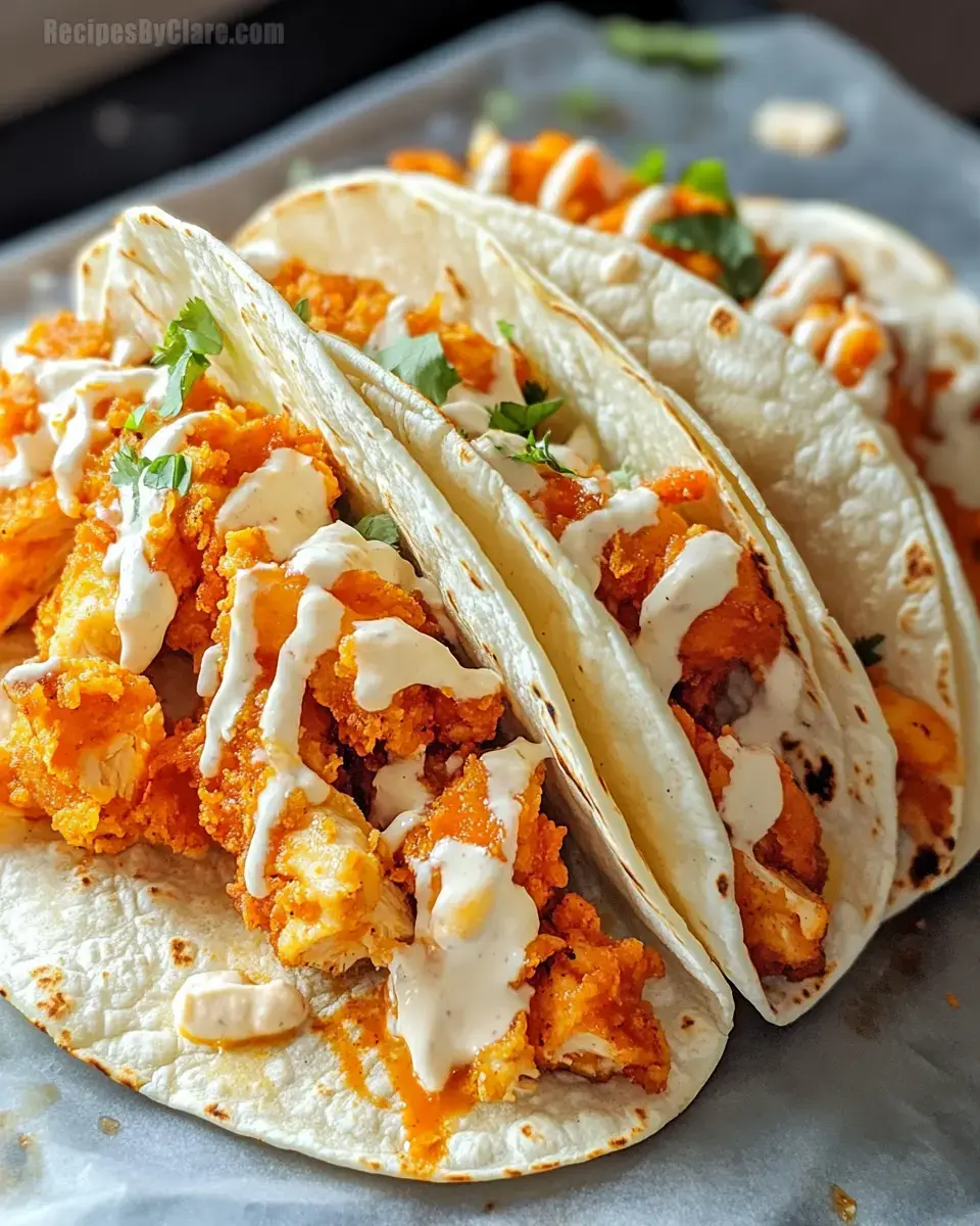 Fried Buffalo Chicken Tacos