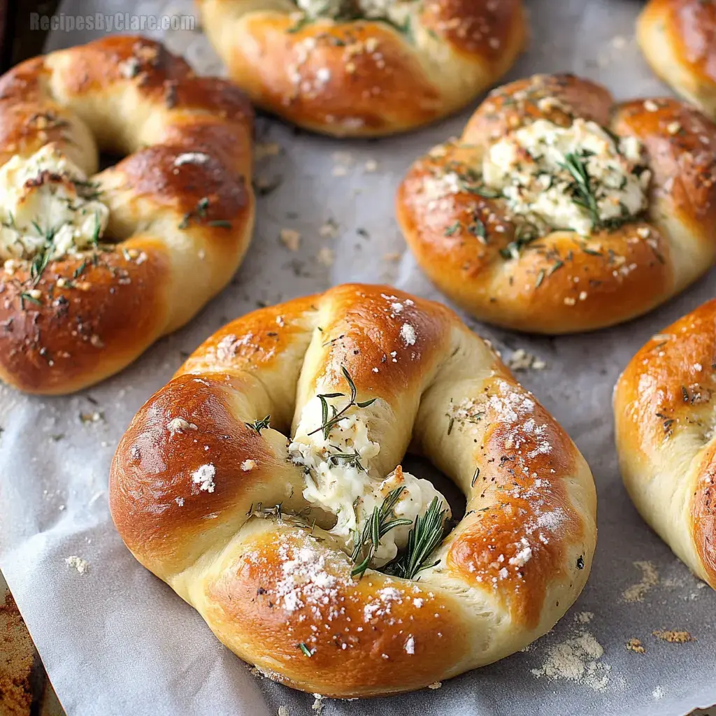 Mozzarella Stuffed Rosemary and Parmesan Soft Pretzels