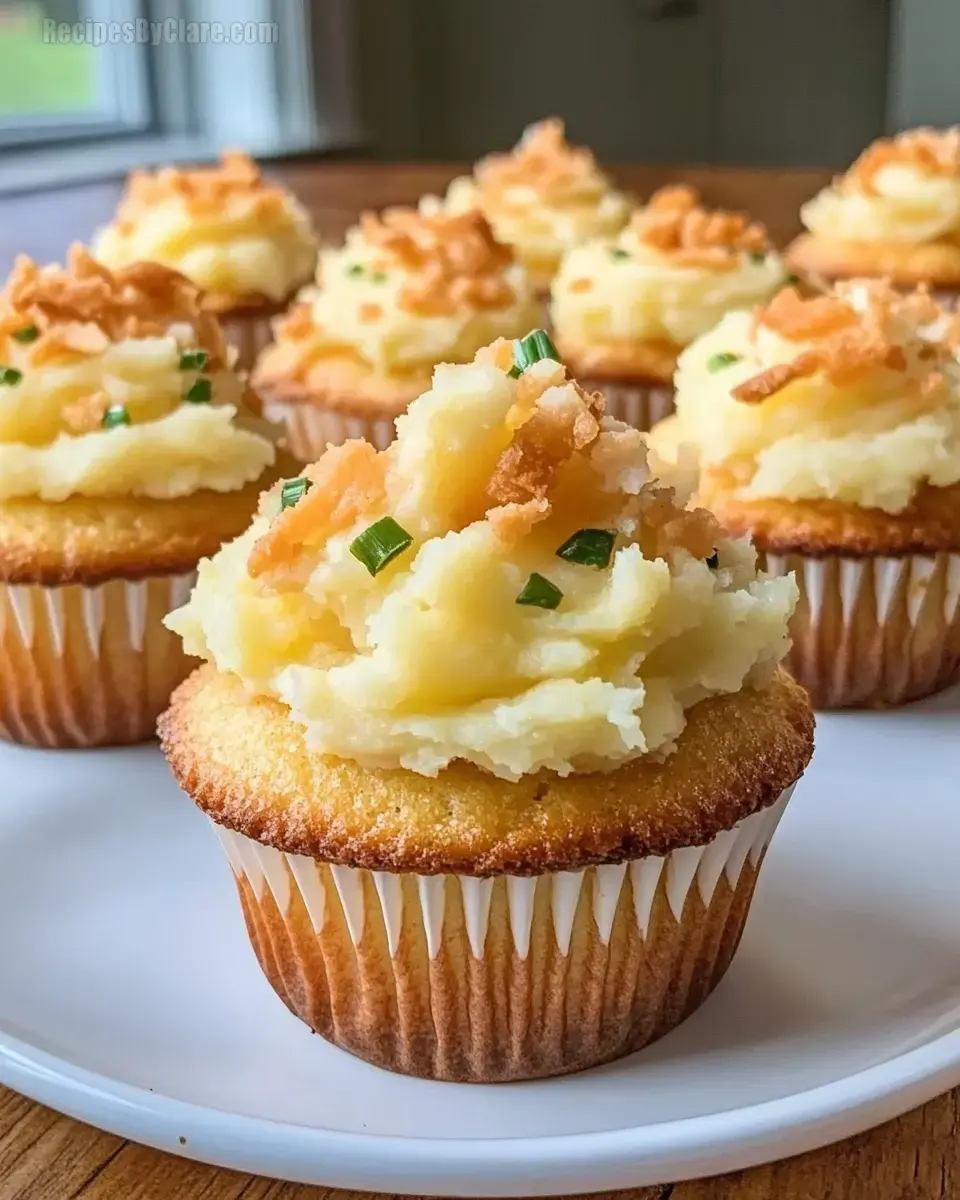 Cornbread Cupcakes with Mashed Potatoes