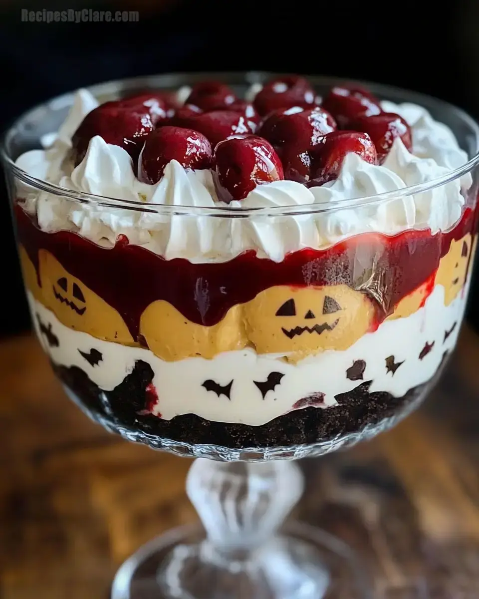 Easy Halloween Black Forest Trifle