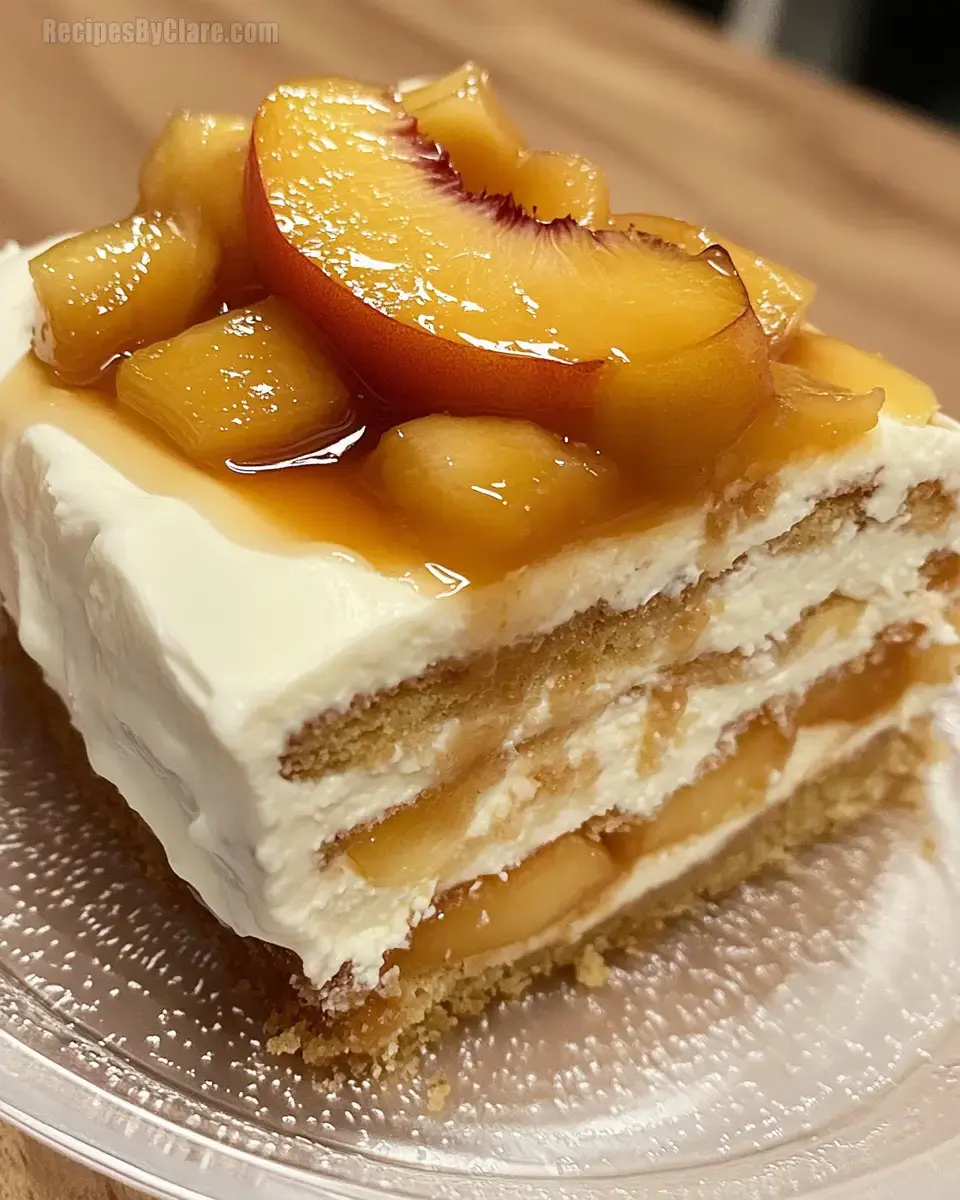 Peach Cobbler Cheesecake Cake