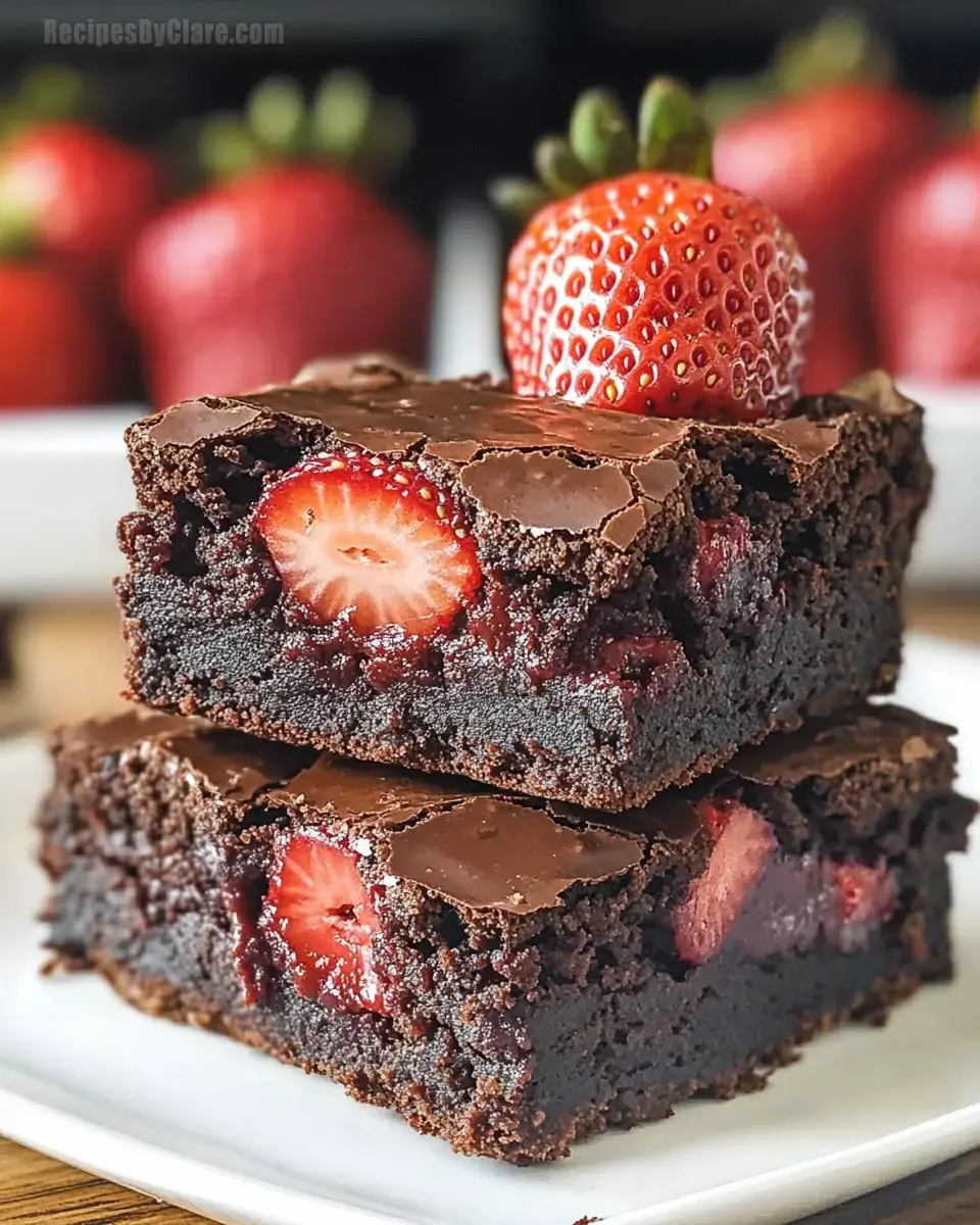 Luscious Chocolate Strawberry Brownies