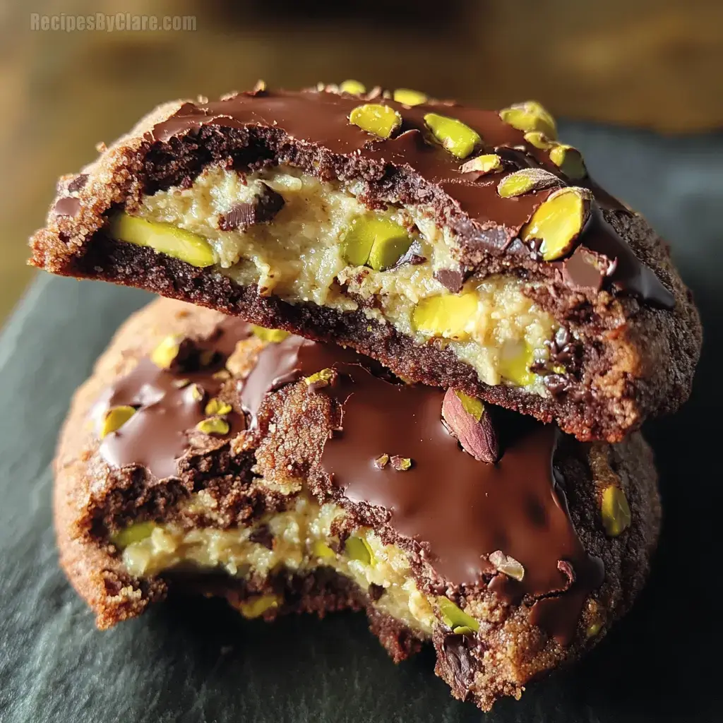 Pistachio-filled Chunky Chocolate Cookies