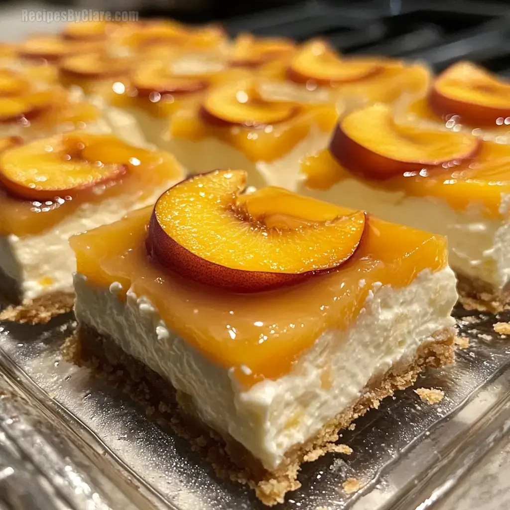 Peaches And Cream Cheesecake Bars