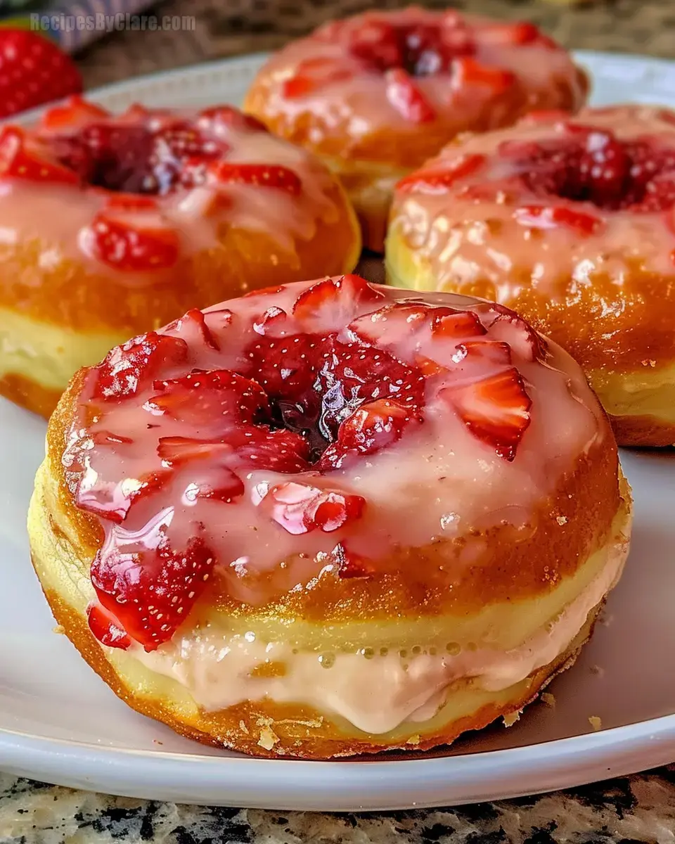 Strawberry Cheesecake Stuffed Donuts