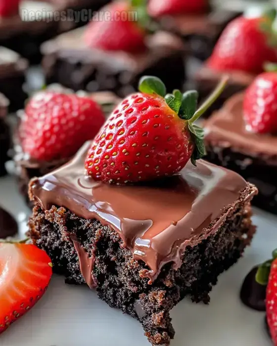 Chocolate Dipped Strawberry Brownies