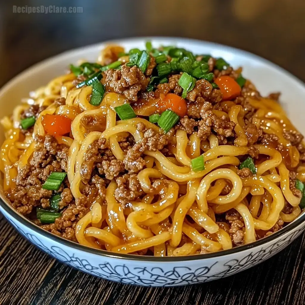 Mongolian Ground Beef Noodles