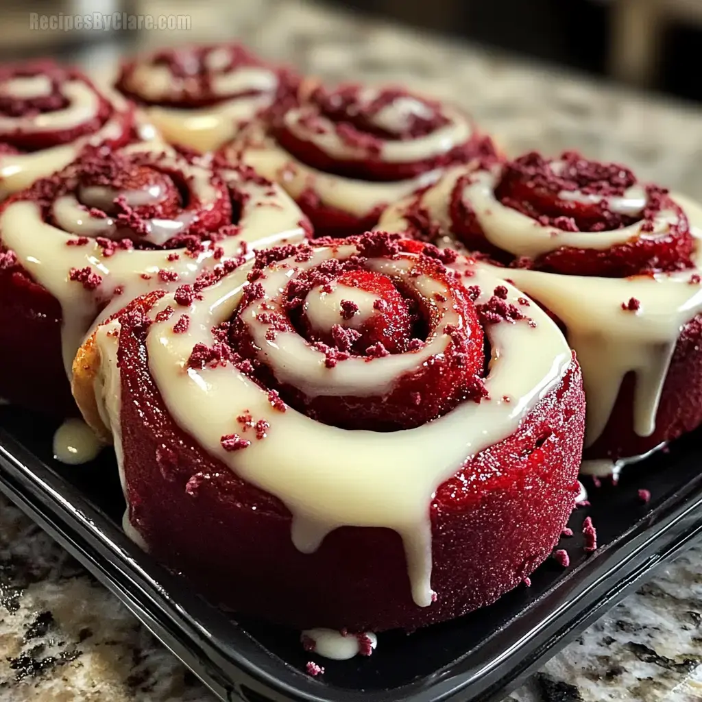 Heavenly Red Velvet Cinnamon Rolls