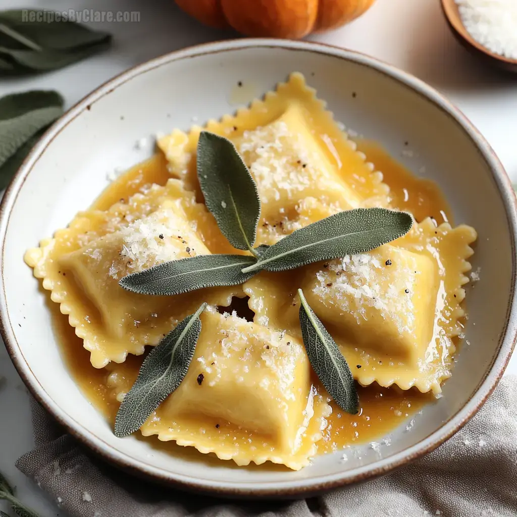 Pumpkin Ravioli with Sage Butter